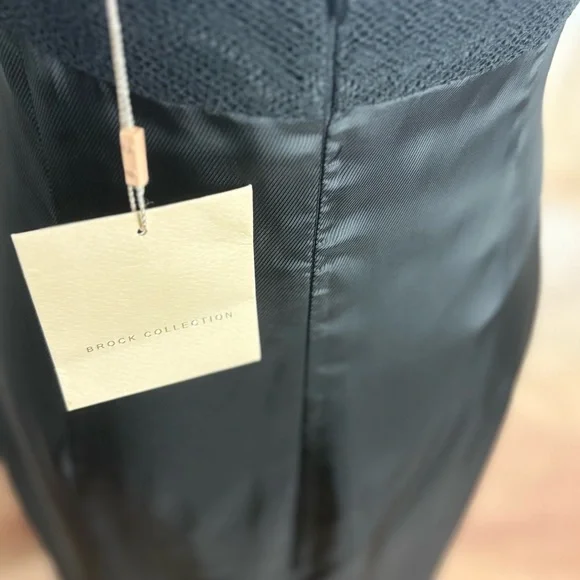 NEW BROCK Quirinale Woven Dress Black Ruffle Midi Dress - Picture 10 of 16